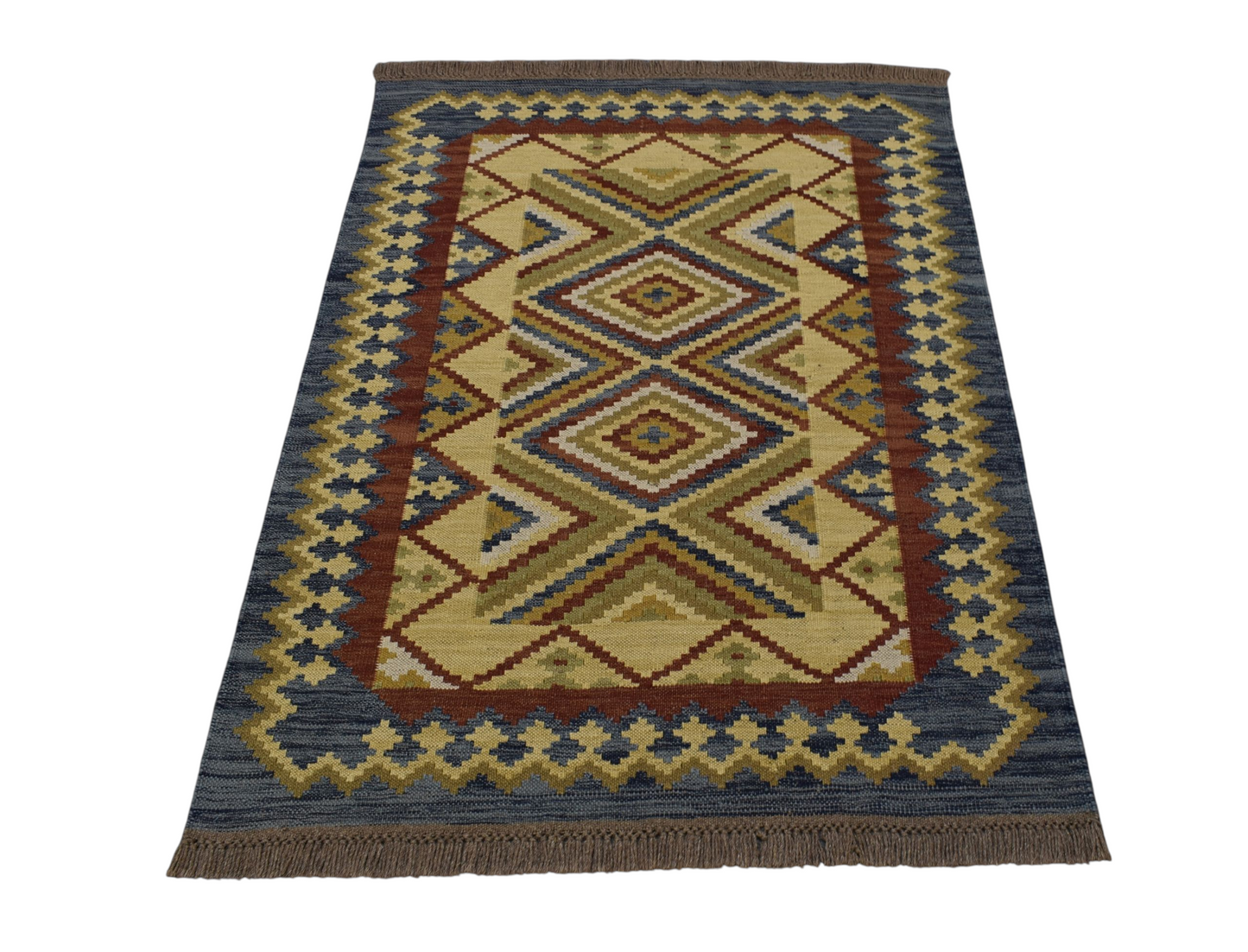 Kilim Antik El Dokuma Cerit Yörükleri İran Yün Kilim 0411 - Yeni - Çok Renkli