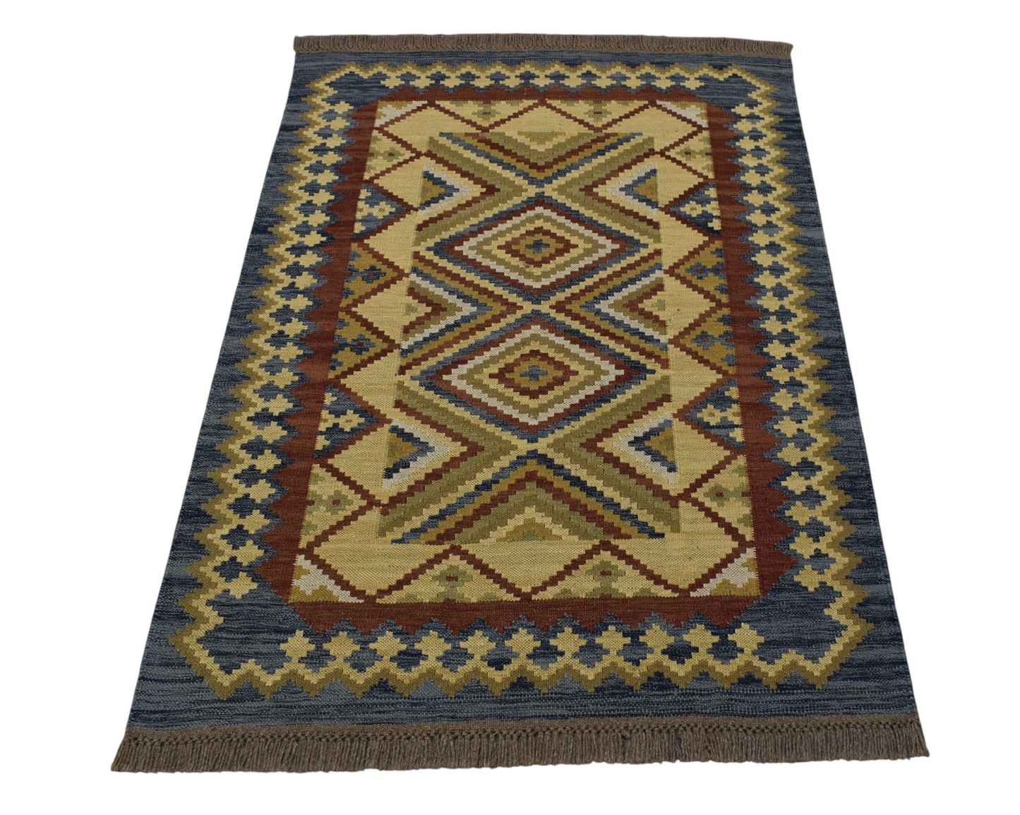Kilim Antik El Dokuma Cerit Yörükleri İran Yün Kilim 0411 - Yeni - Çok Renkli