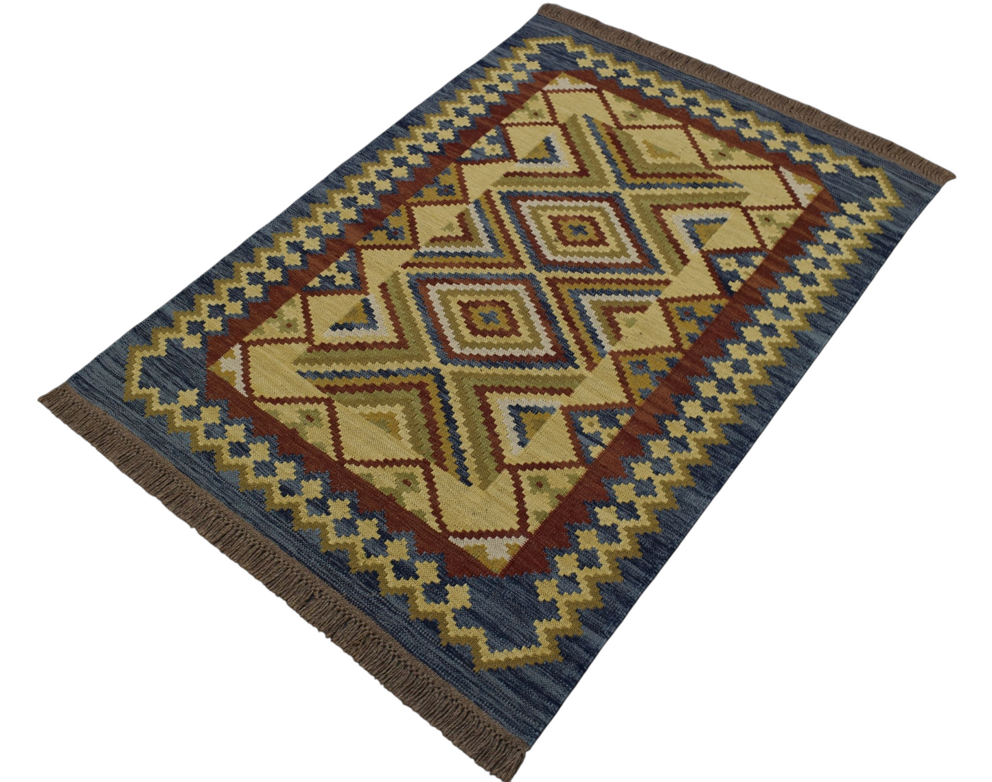 Kilim Antik El Dokuma Cerit Yörükleri İran Yün Kilim 0411 - Yeni - Çok Renkli
