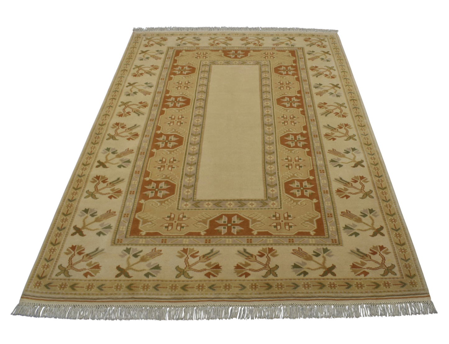 Kilim Antik El Dokuma Çiçekli Pastel Milas Yün Halı 0414 - Yeni - Çok Renkli