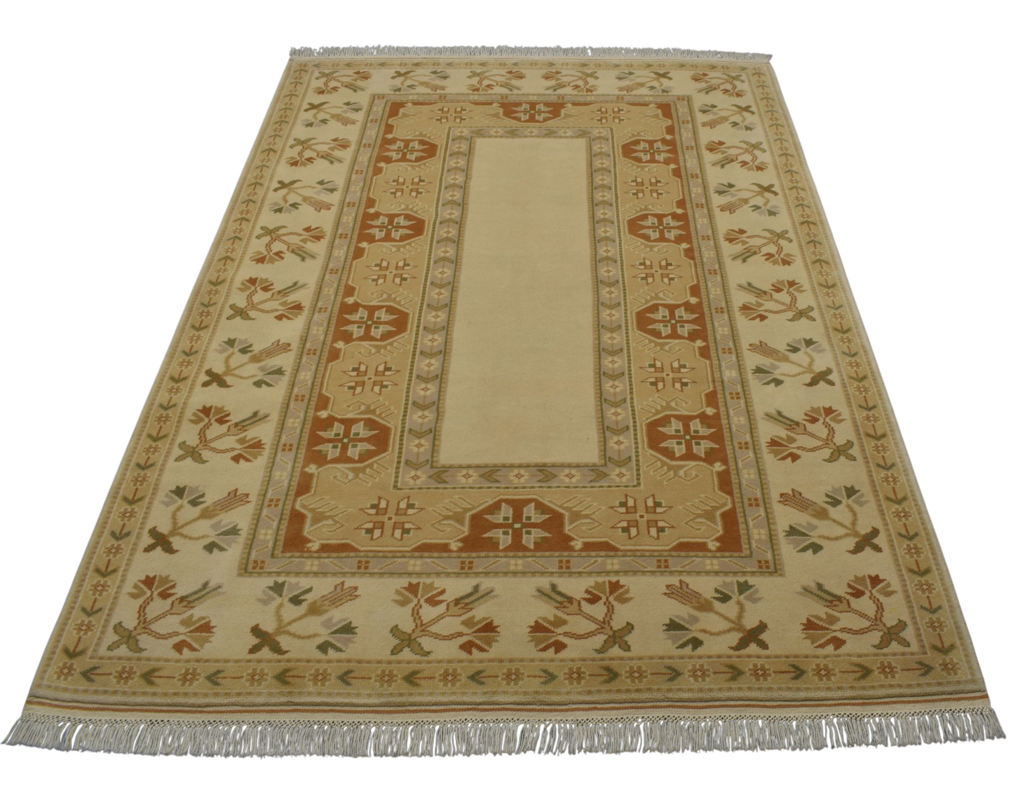 Kilim Antik El Dokuma Çiçekli Pastel Milas Yün Halı 0414 - Yeni - Çok Renkli