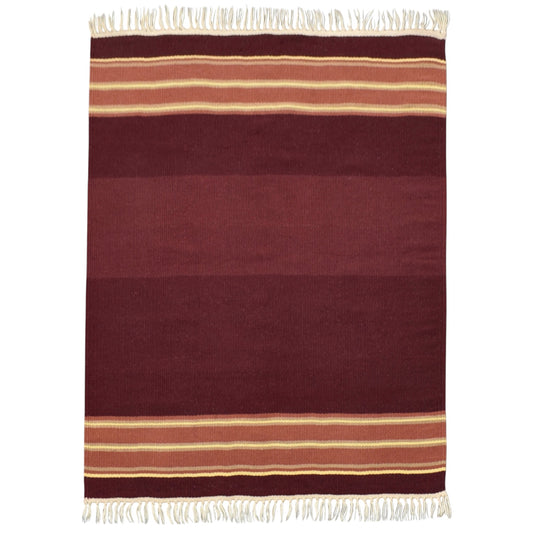 Kilim Antik El Dokuma Tek Renk Balıkesir Yün Kilim 0416 - Yeni - Bordo