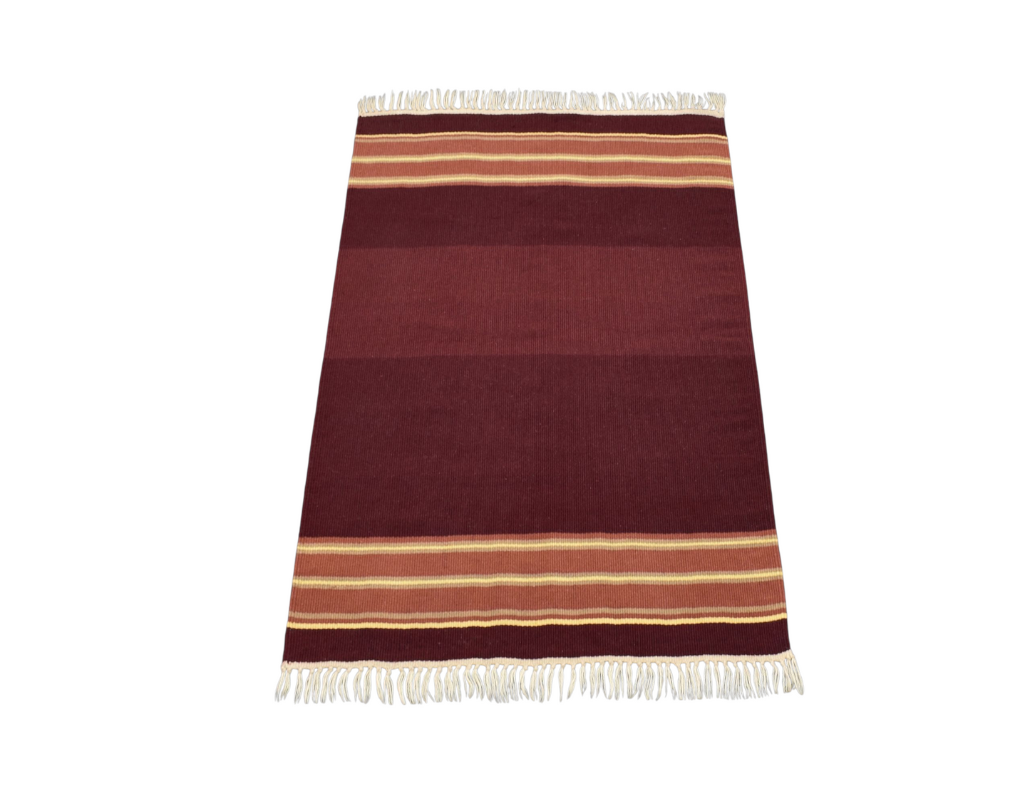Kilim Antik El Dokuma Tek Renk Balıkesir Yün Kilim 0416 - Yeni - Bordo