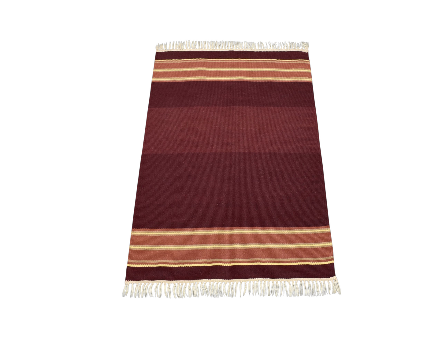 Kilim Antik El Dokuma Tek Renk Balıkesir Yün Kilim 0416 - Yeni - Bordo