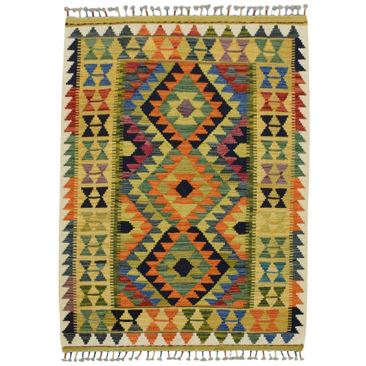 Kilim Antik El Dokuma Cerit Yörükleri İran Yün Kilim 0417 - Yeni - Sarı