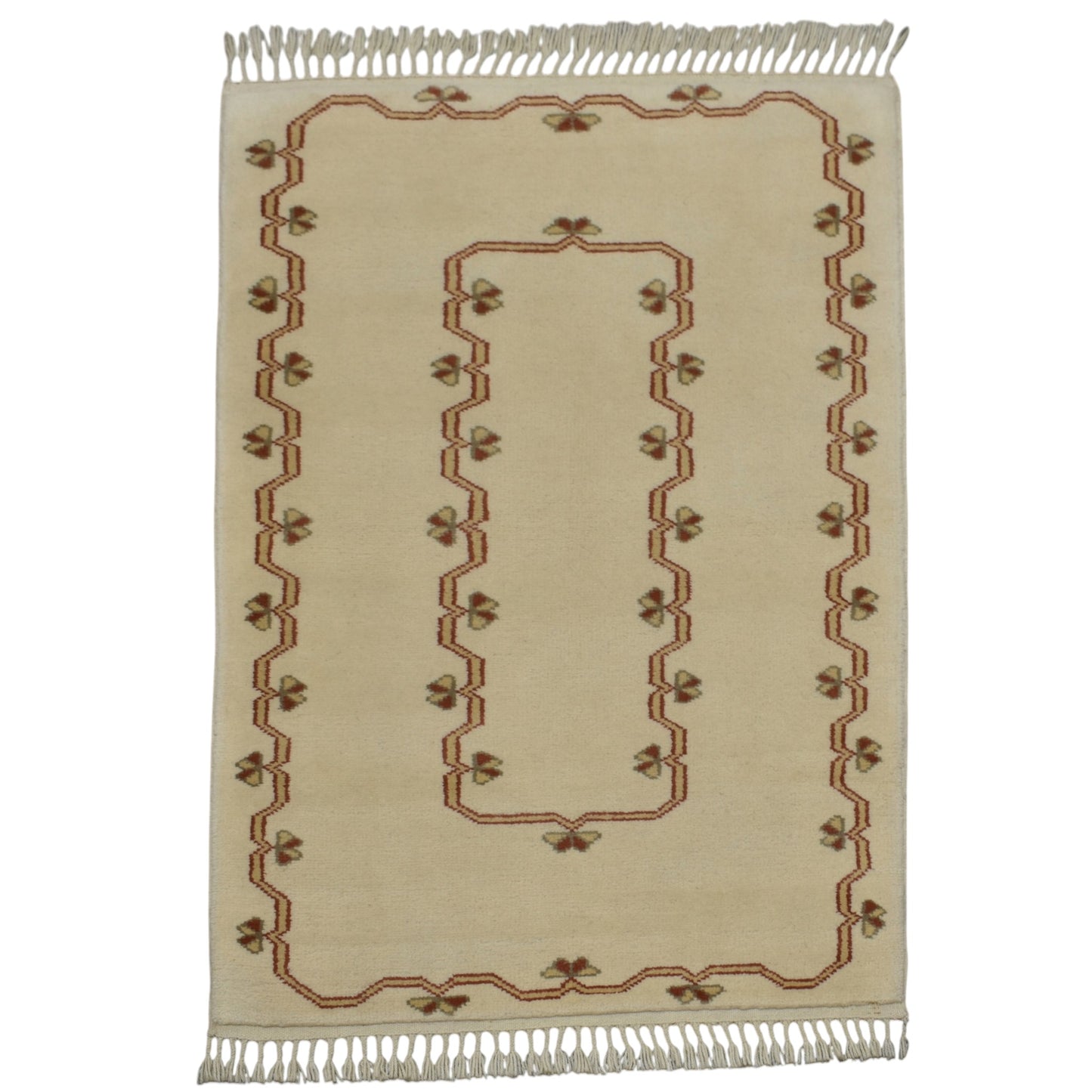 Kilim Antik El Dokuma Milas Yün Halı 0420 - Yeni - Bej