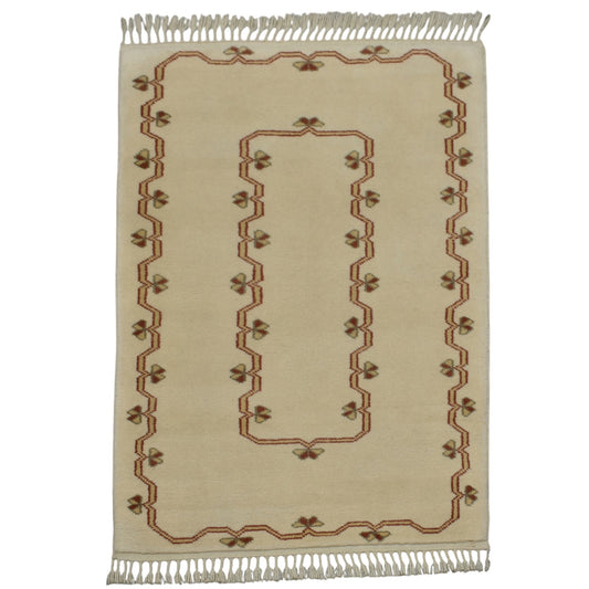 Kilim Antik El Dokuma Milas Yün Halı 0420 - Yeni - Bej