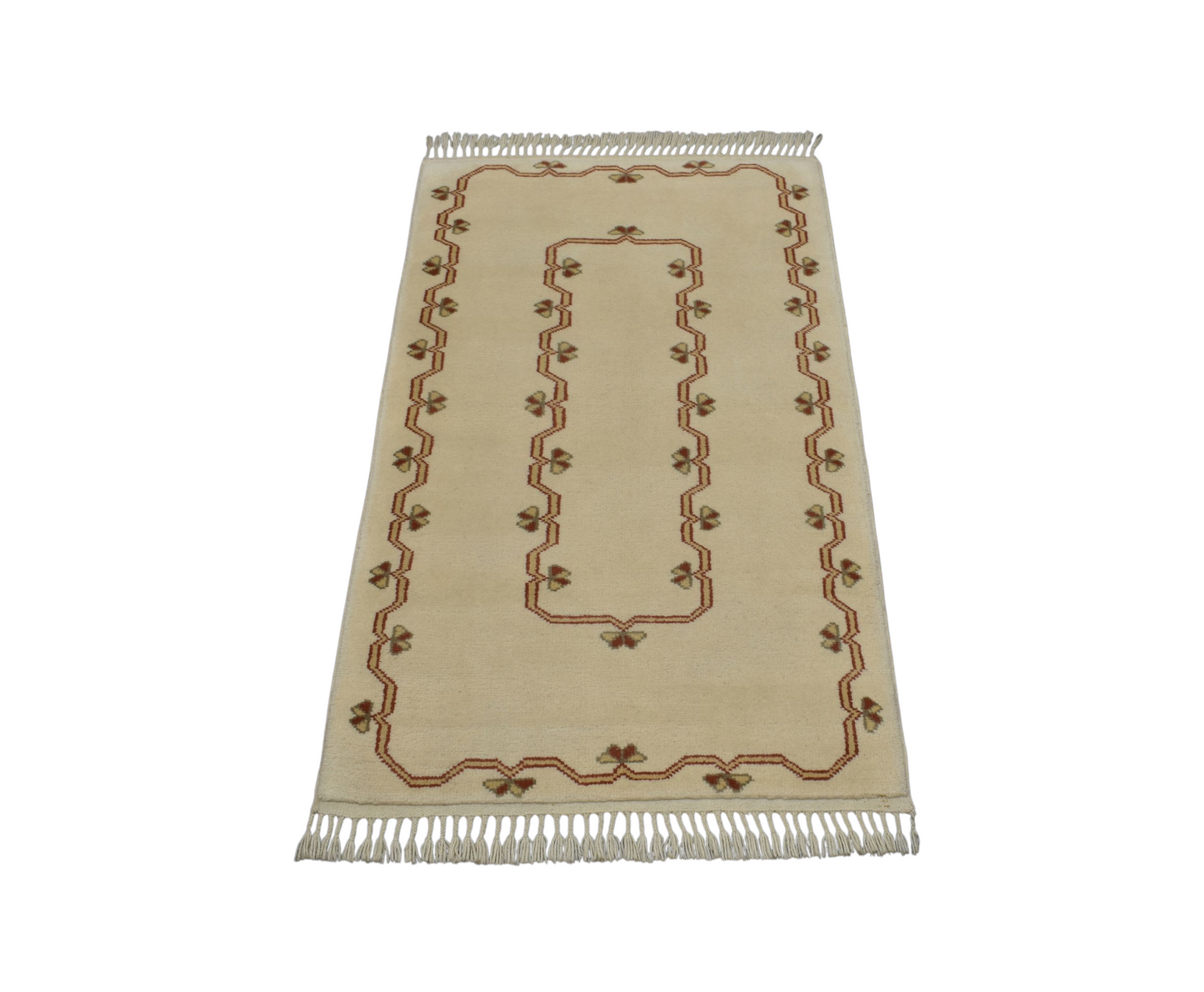 Kilim Antik El Dokuma Milas Yün Halı 0420 - Yeni - Bej