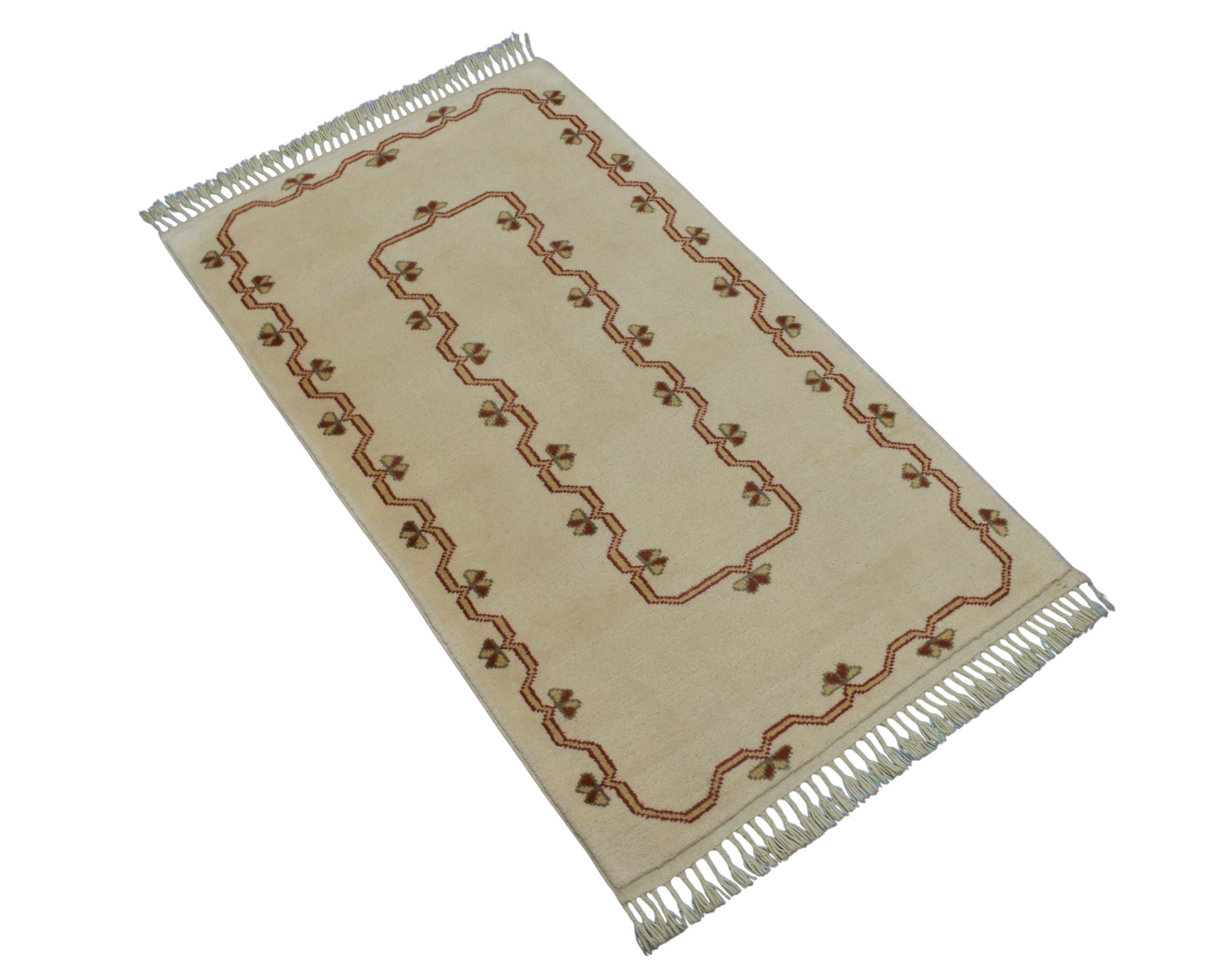 Kilim Antik El Dokuma Milas Yün Halı 0420 - Yeni - Bej