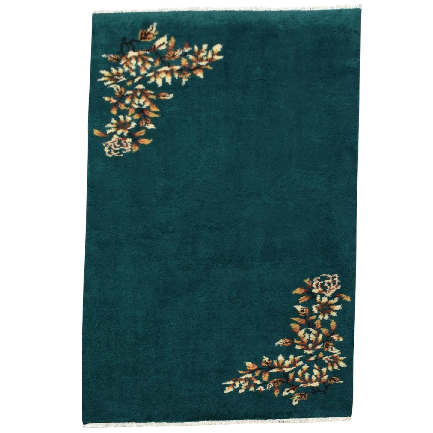 Kilim Antik El Dokuma Burdur Çiçekli Yün Halı 0421 - Yeni - Yeşil