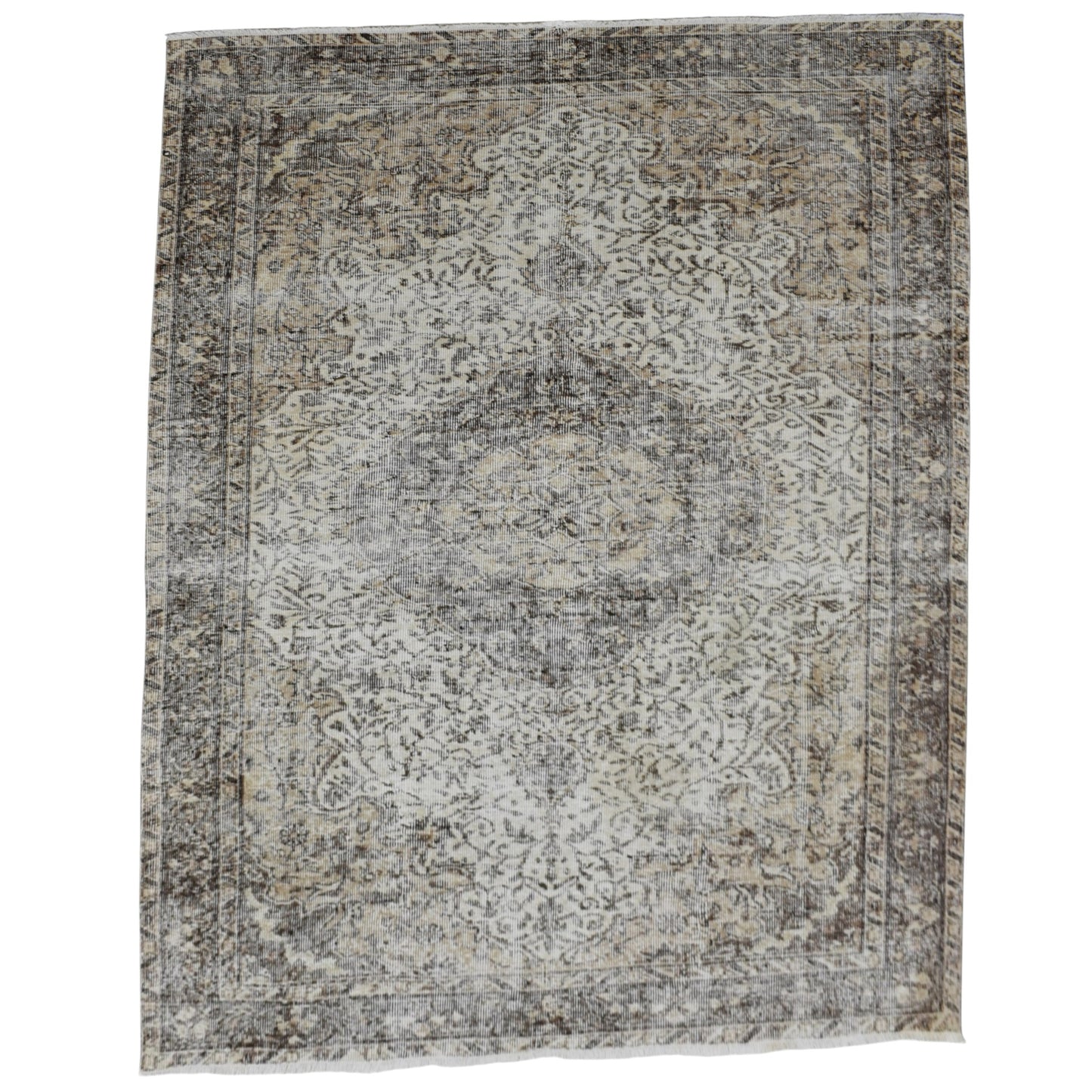 Kilim Antik El Dokuma 4m2 Eskitme Naturel Yün Halı 0424 - Vintage - Çok Renkli