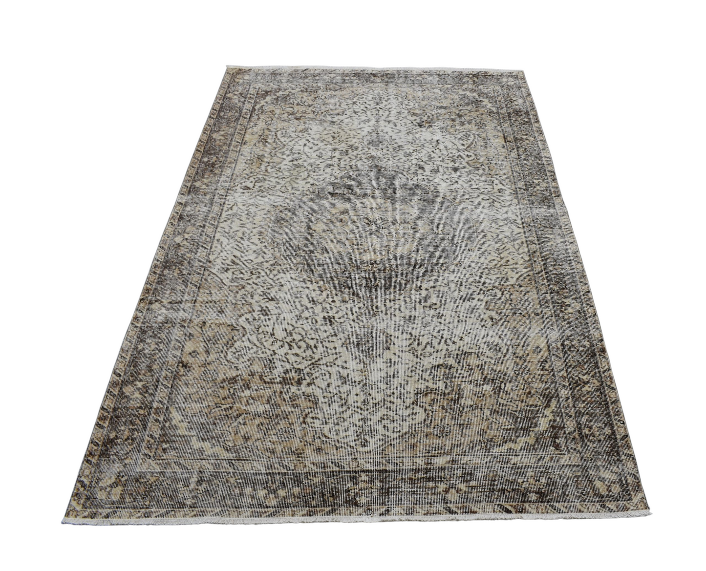 Kilim Antik El Dokuma 4m2 Eskitme Naturel Yün Halı 0424 - Vintage - Çok Renkli