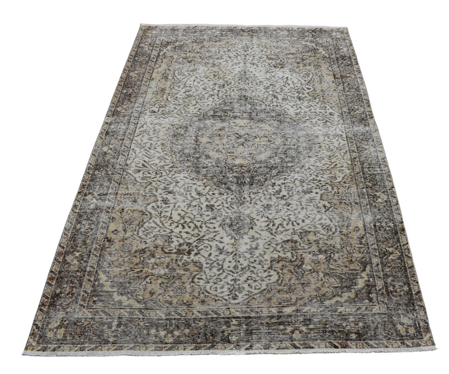 Kilim Antik El Dokuma 4m2 Eskitme Naturel Yün Halı 0424 - Vintage - Çok Renkli