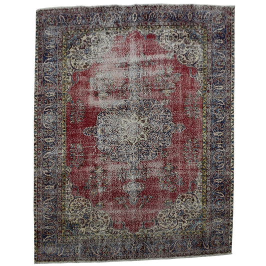Kilim Antik El Dokuma Eskitme Yün Salon Halısı 0426 - Vintage - Çok Renkli