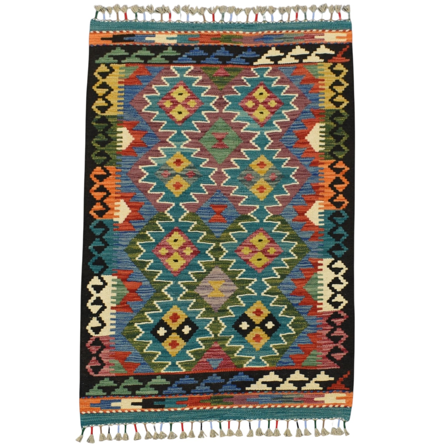 Kilim Antik El Dokuma Cerit Yörükleri İran Yün Kilim 0431 - Yeni - Çok Renkli