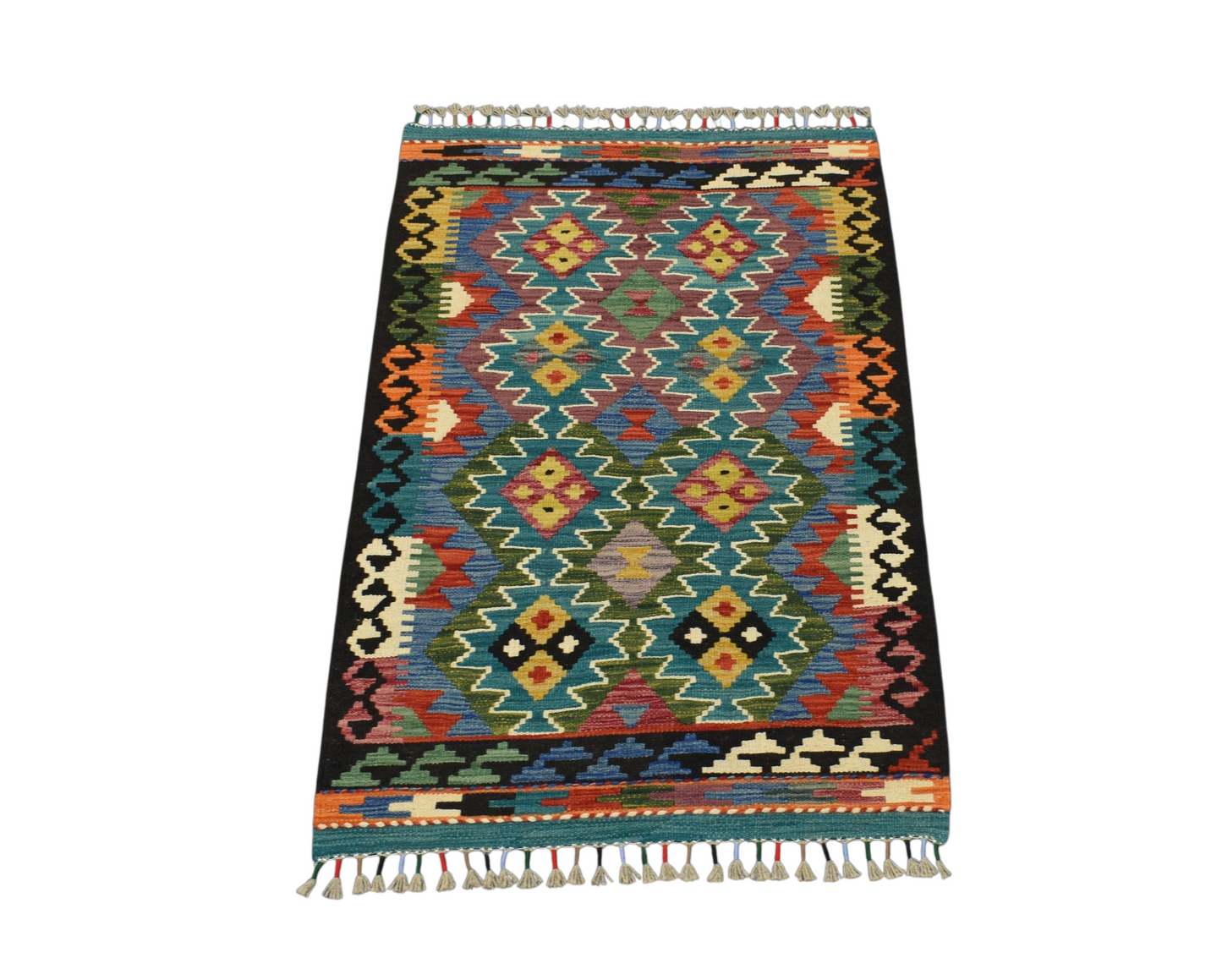 Kilim Antik El Dokuma Cerit Yörükleri İran Yün Kilim 0431 - Yeni - Çok Renkli