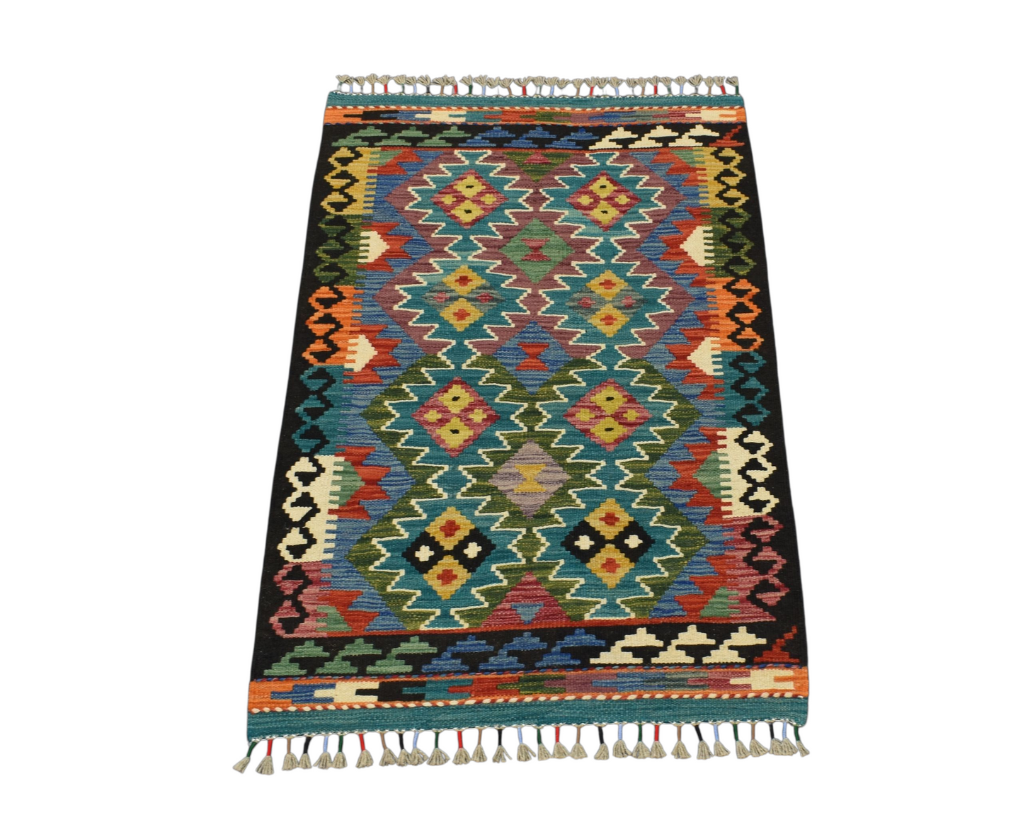 Kilim Antik El Dokuma Cerit Yörükleri İran Yün Kilim 0431 - Yeni - Çok Renkli