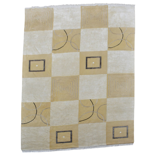 Kilim Antik El Dokuma 6m2 İpekli Nepal Yün Salon Halısı 0434 - Yeni - Çok Renkli