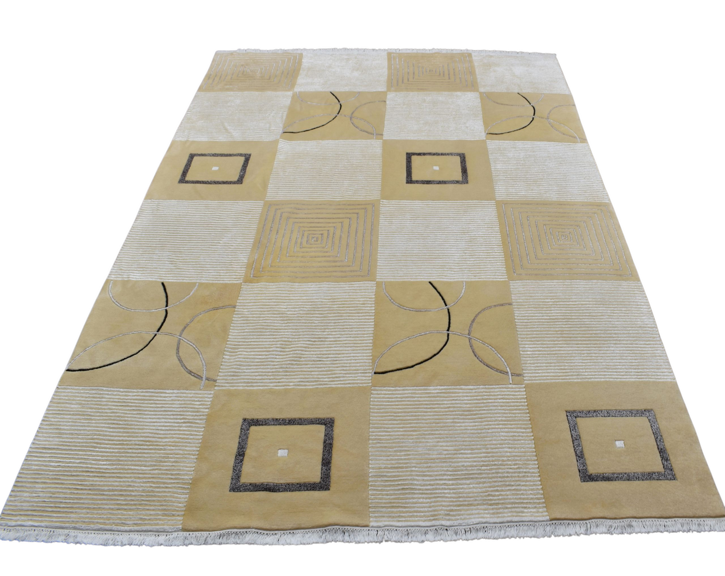 Kilim Antik El Dokuma 6m2 İpekli Nepal Yün Salon Halısı 0434 - Yeni - Çok Renkli
