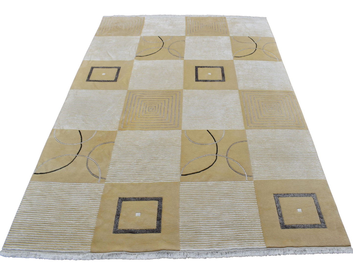 Kilim Antik El Dokuma 6m2 İpekli Nepal Yün Salon Halısı 0434 - Yeni - Çok Renkli