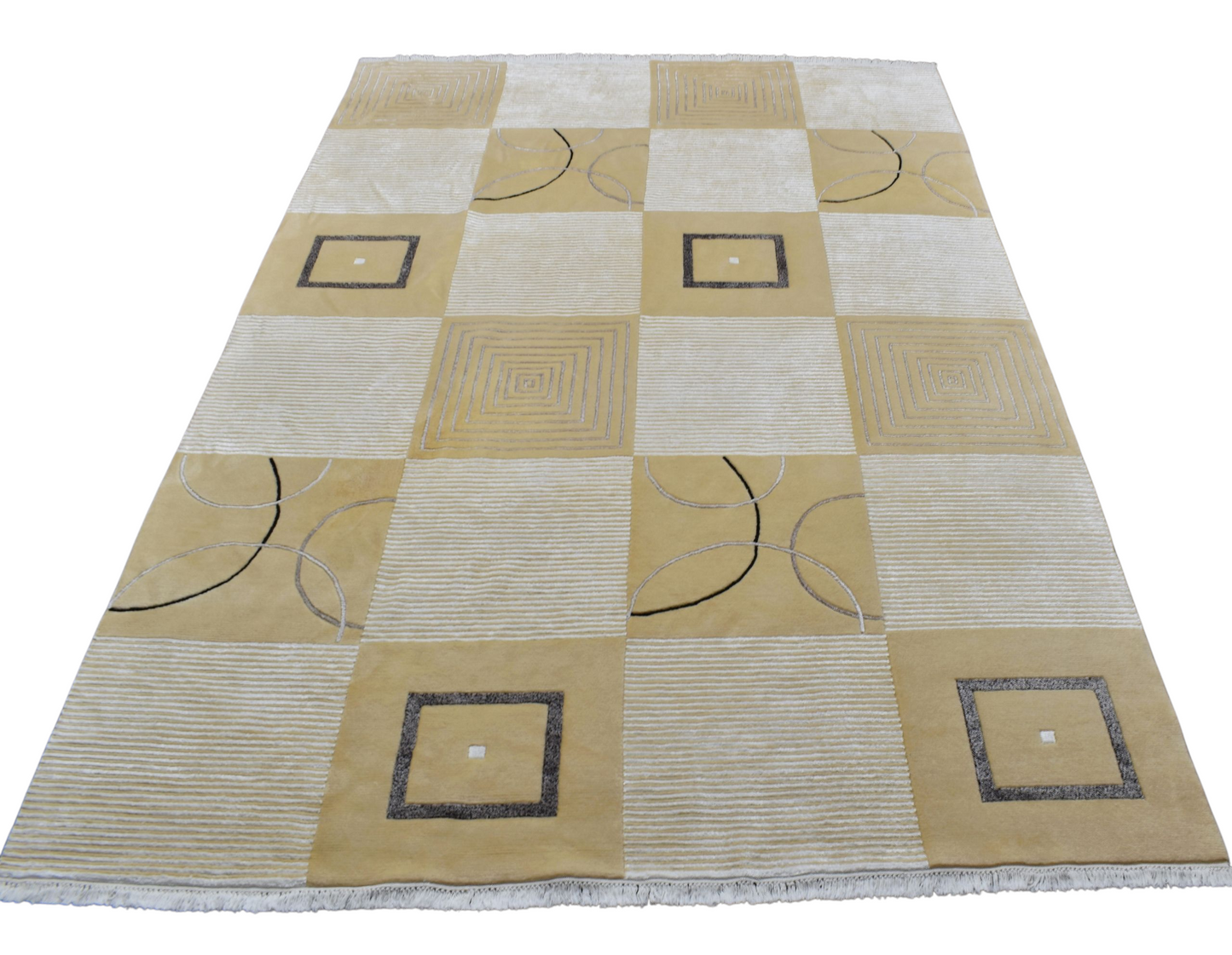 Kilim Antik El Dokuma 6m2 İpekli Nepal Yün Salon Halısı 0434 - Yeni - Çok Renkli