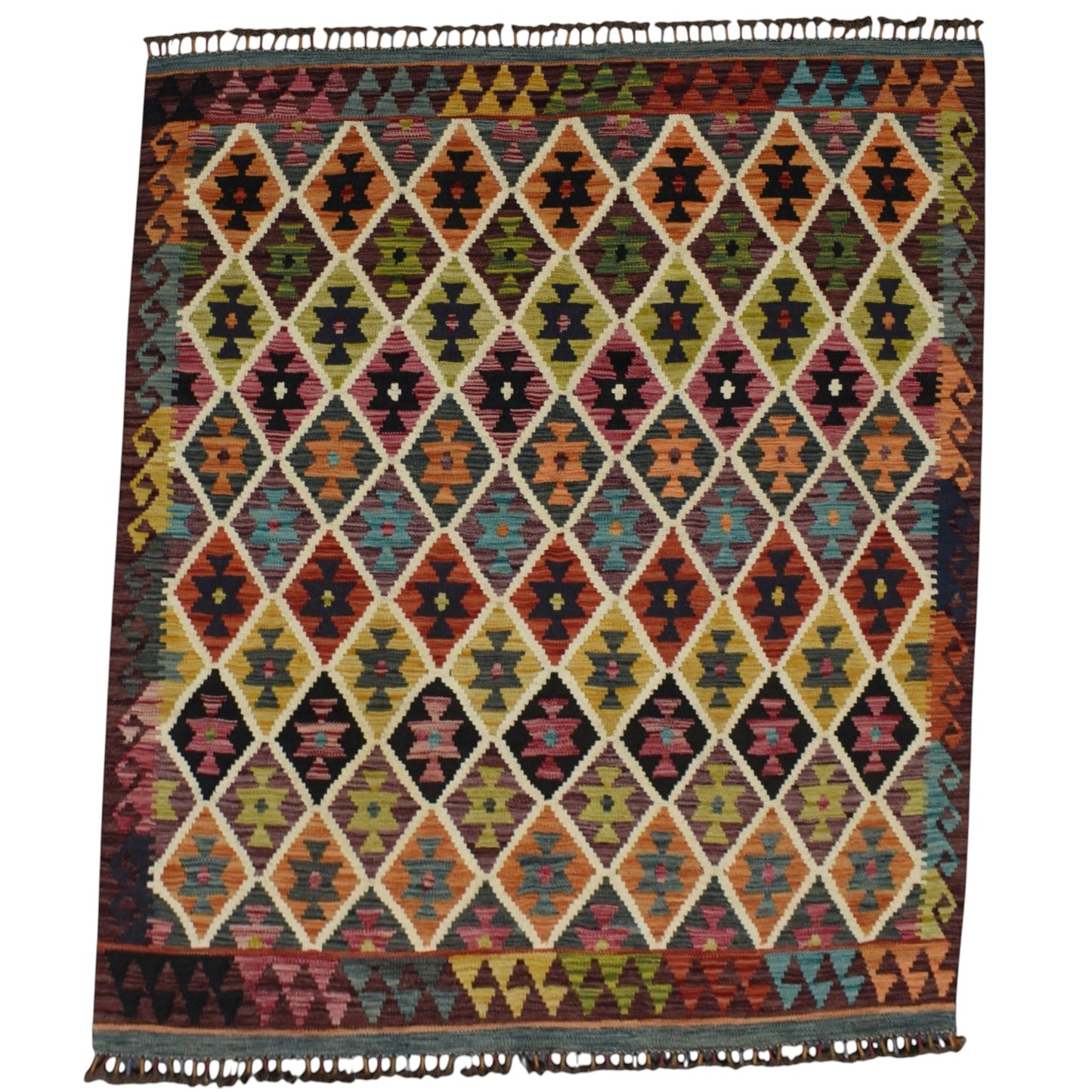 Kilim Antik El Dokuma Cerit Yörükleri İran Yün Kilim 0436 - Yeni - Çok Renkli