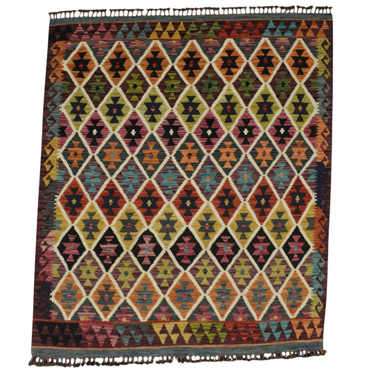 Kilim Antik El Dokuma Cerit Yörükleri İran Yün Kilim 0436 - Yeni - Çok Renkli