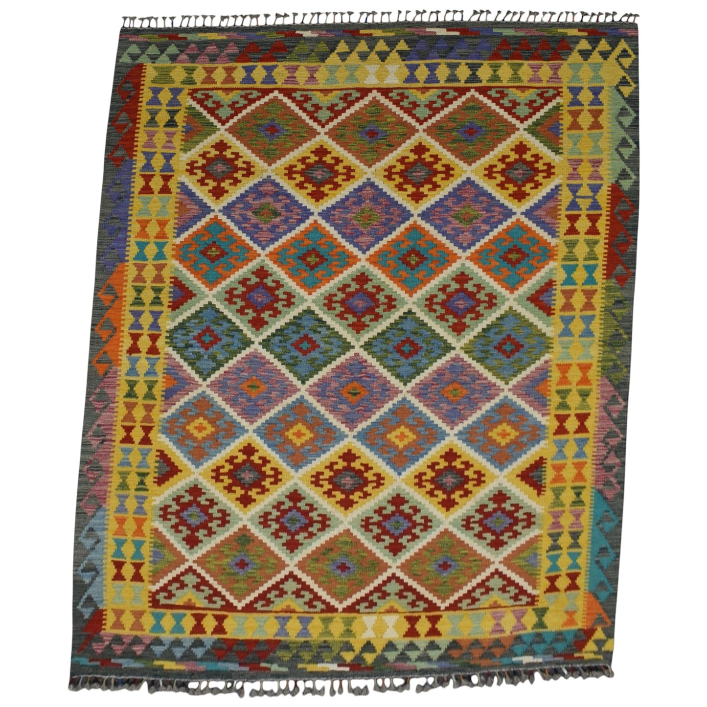 Kilim Antik El Dokuma Kemaliye Horasan Türkmenleri Yün Salon Kilimi 0441 - Yeni - Çok Renkli
