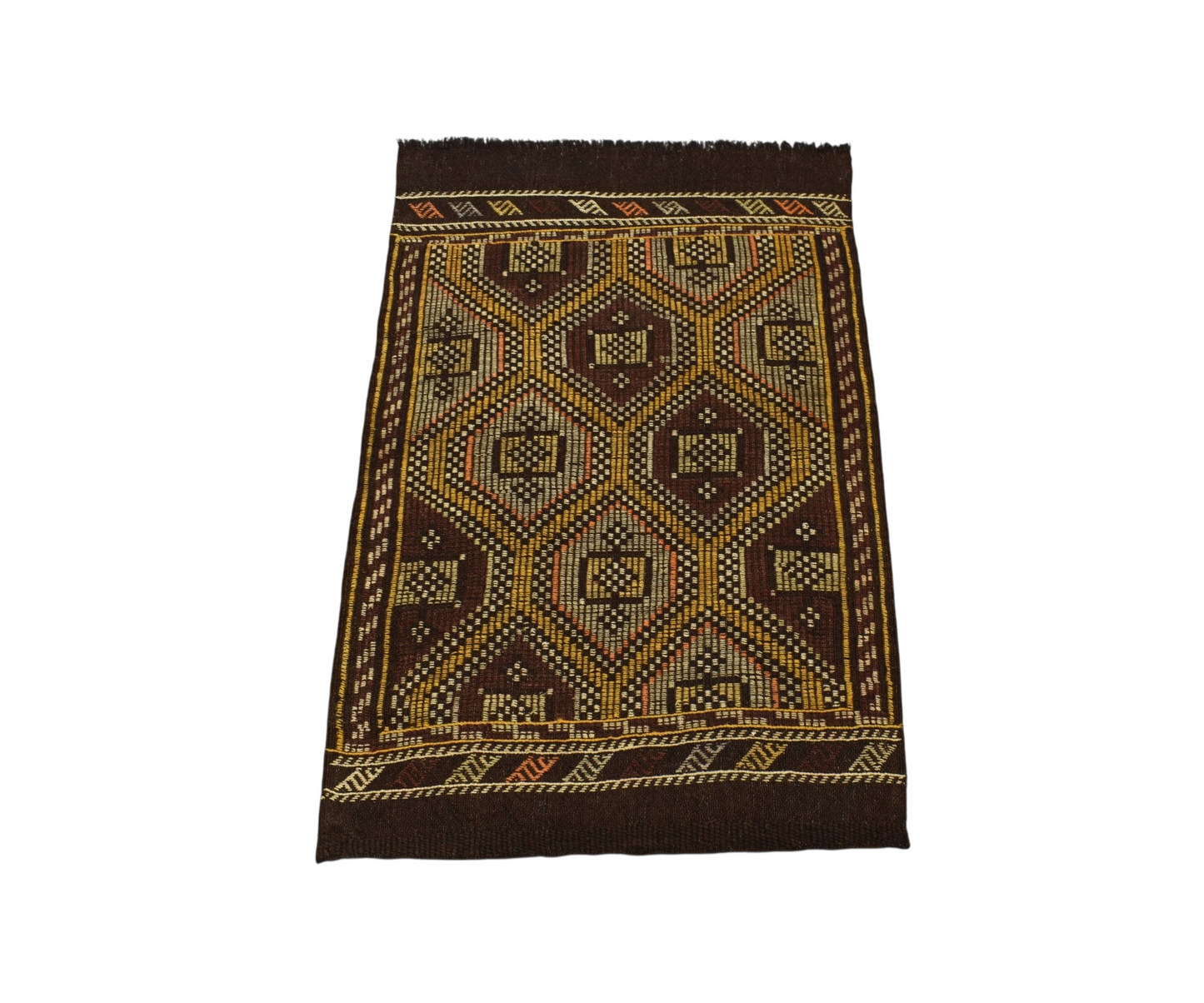 Kilim Antik El Dokuması Karapınar Yörük Yün Cecim Kilim 0444 - Yeni - Çok Renkli