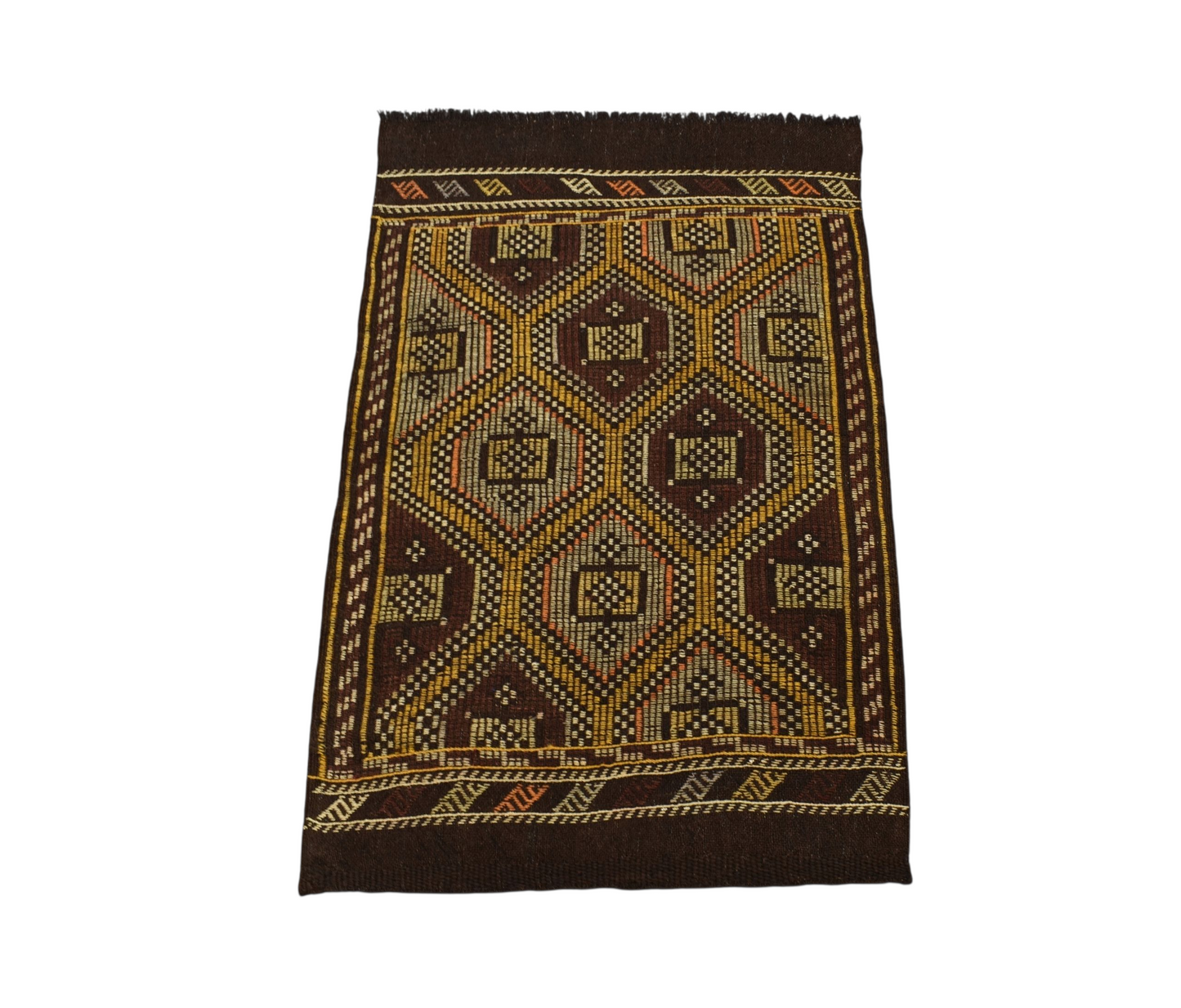 Kilim Antik El Dokuması Karapınar Yörük Yün Cecim Kilim 0444 - Yeni - Çok Renkli