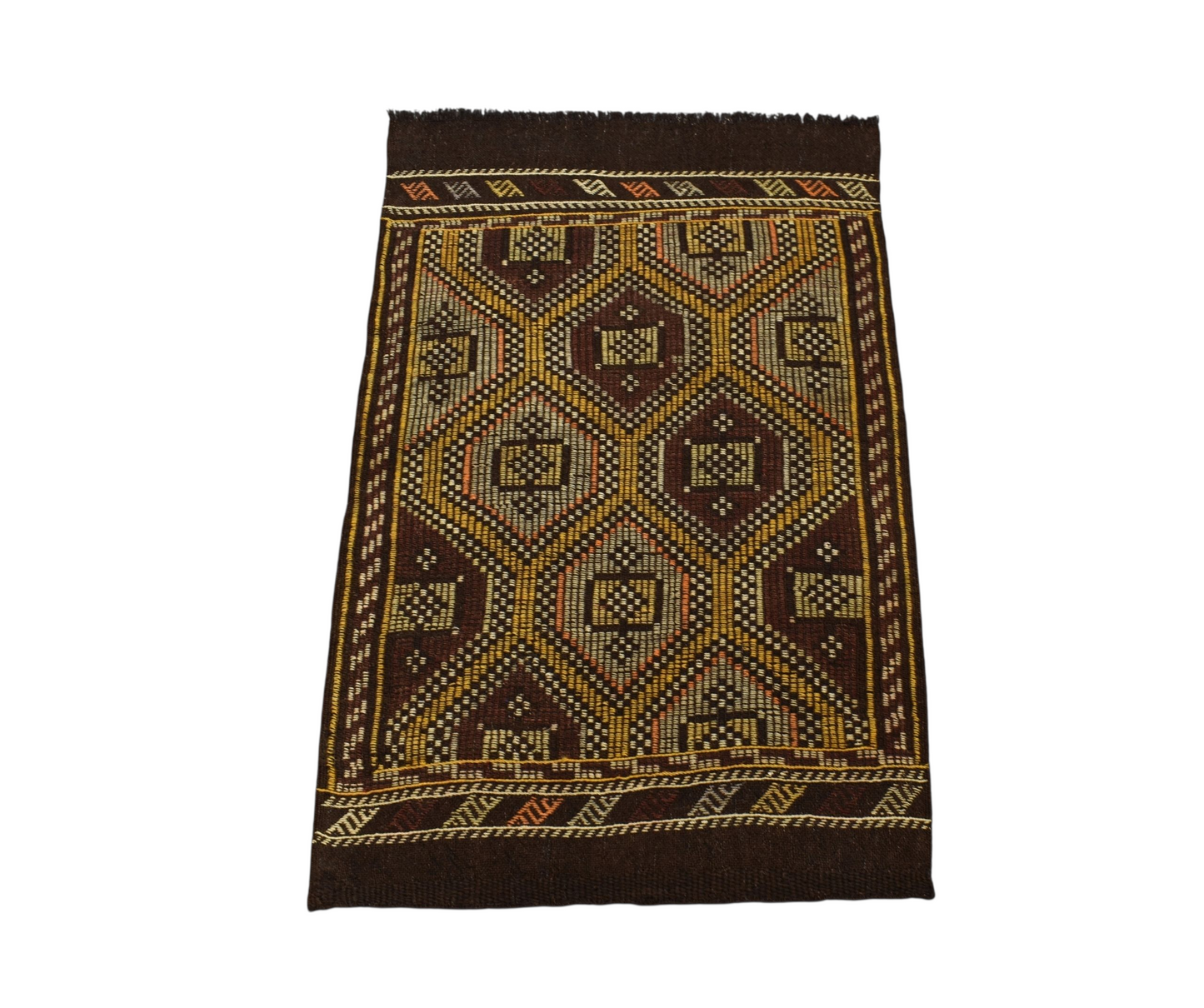 Kilim Antik El Dokuması Karapınar Yörük Yün Cecim Kilim 0444 - Yeni - Çok Renkli