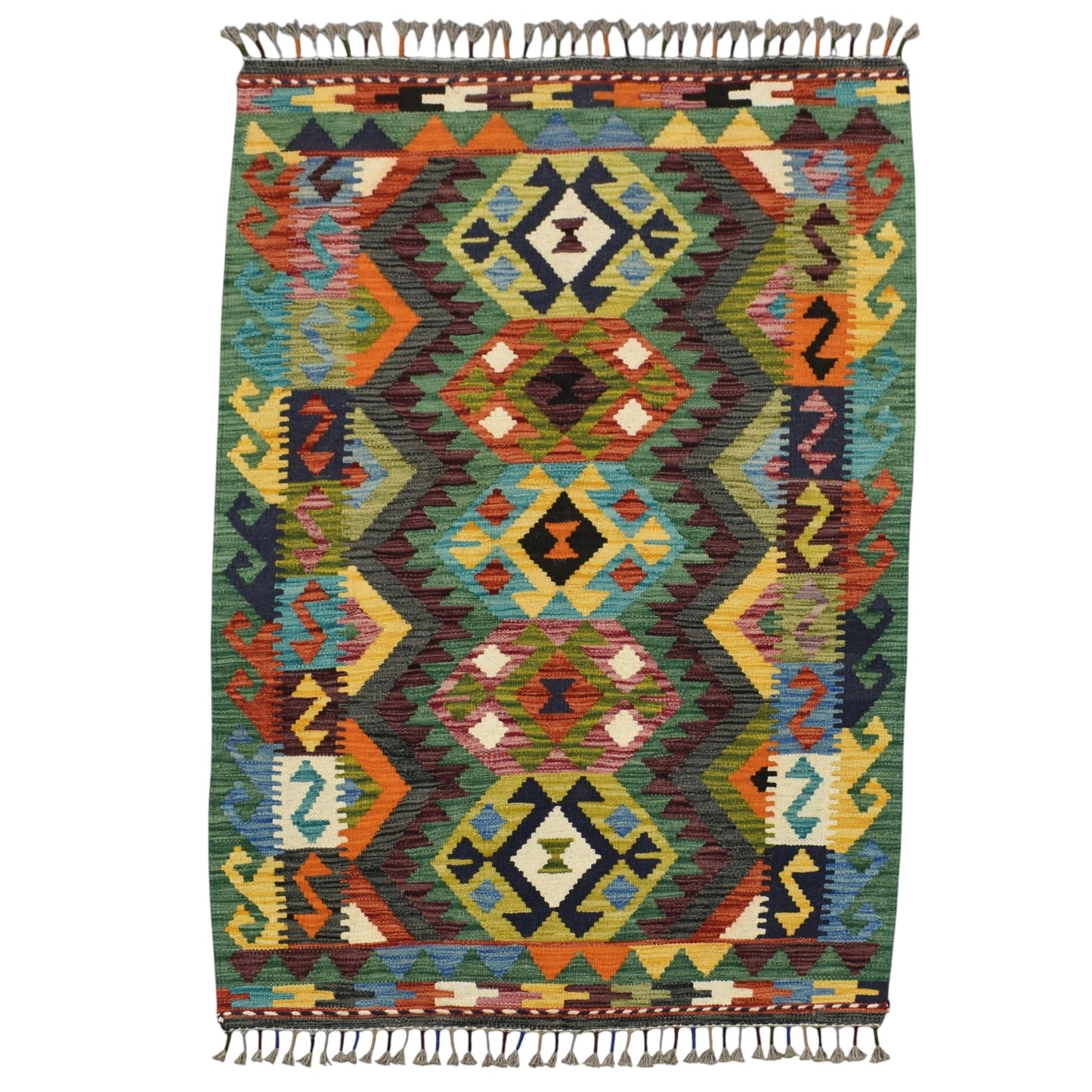 Kilim Antik El Dokuma Cerit Yörükleri Meşhed İran Yün Kilim 0446 - Yeni - Çok Renkli