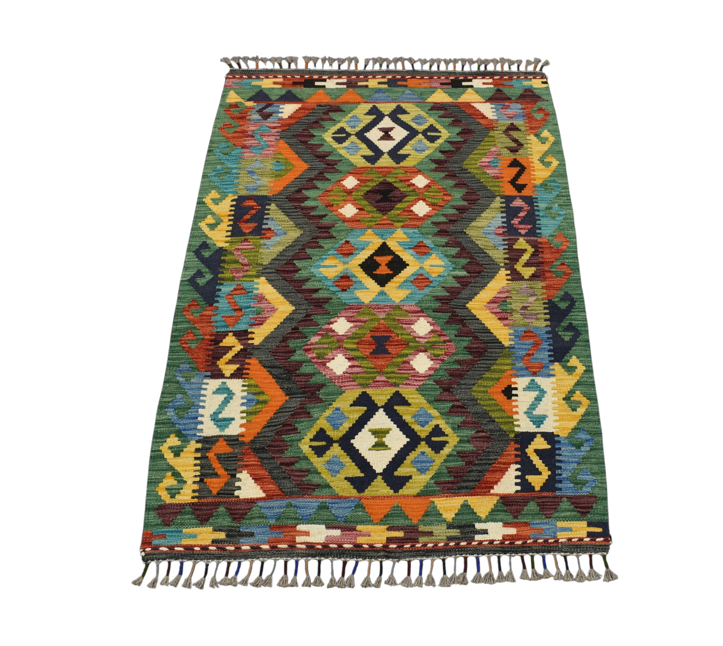 Kilim Antik El Dokuma Cerit Yörükleri Meşhed İran Yün Kilim 0446 - Yeni - Çok Renkli