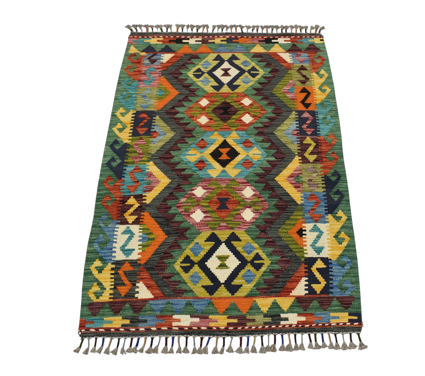 Kilim Antik El Dokuma Cerit Yörükleri Meşhed İran Yün Kilim 0446 - Yeni - Çok Renkli