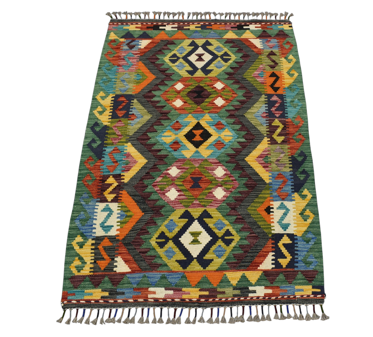 Kilim Antik El Dokuma Cerit Yörükleri Meşhed İran Yün Kilim 0446 - Yeni - Çok Renkli