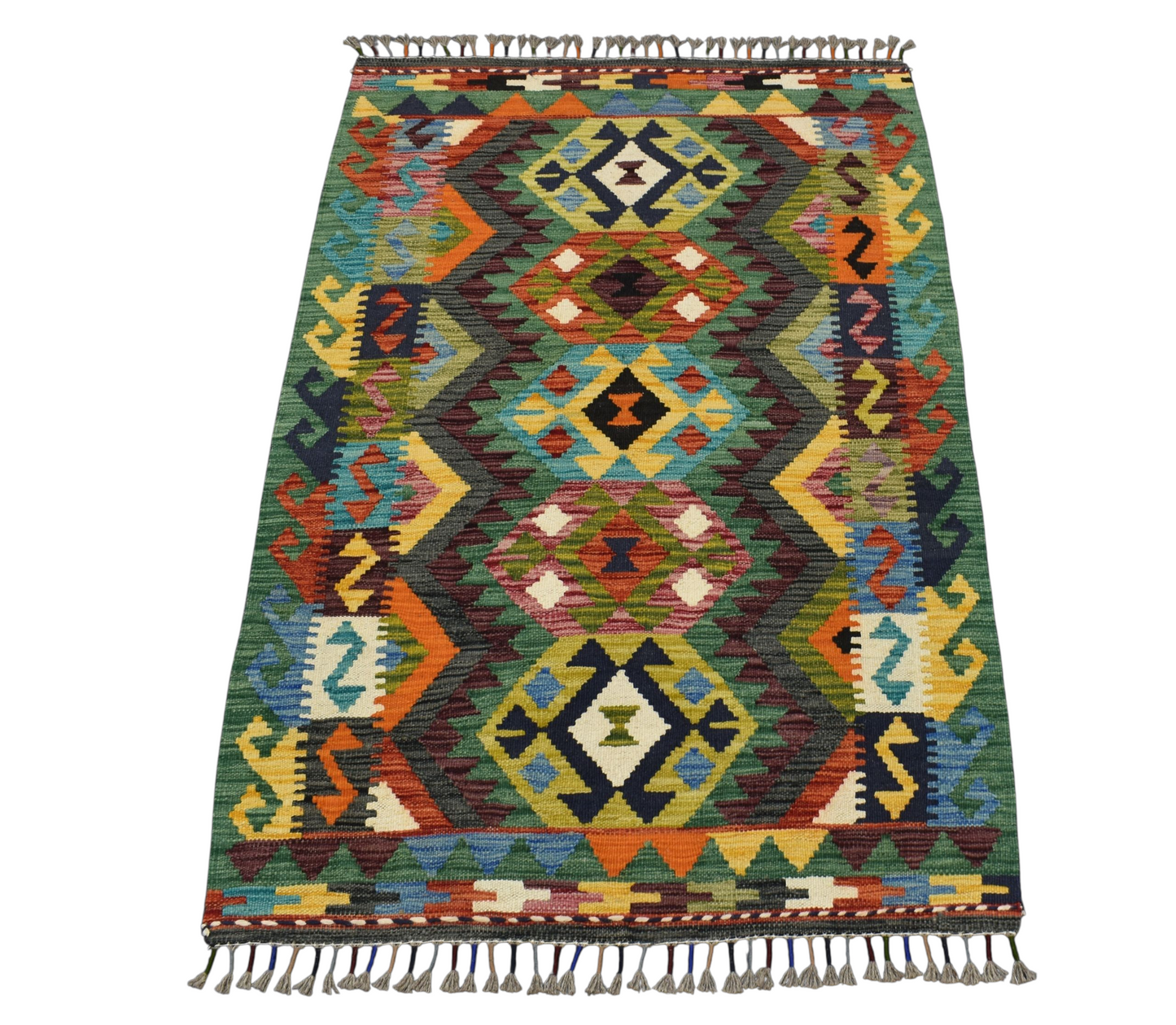 Kilim Antik El Dokuma Cerit Yörükleri Meşhed İran Yün Kilim 0446 - Yeni - Çok Renkli