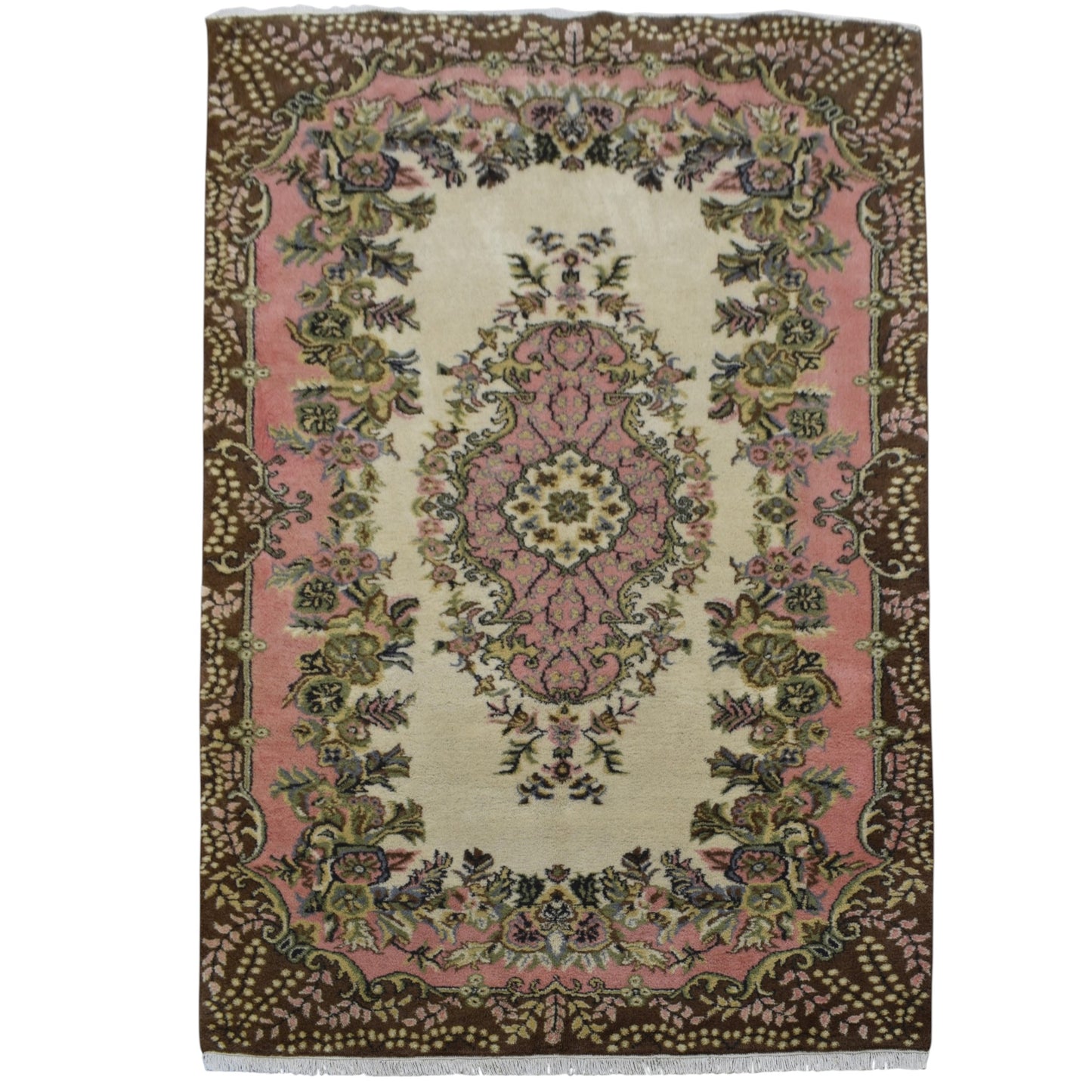 Kilim Antik El Dokuma Burdur Çiçekli Yün Halı 0449 - Yeni - Çok Renkli