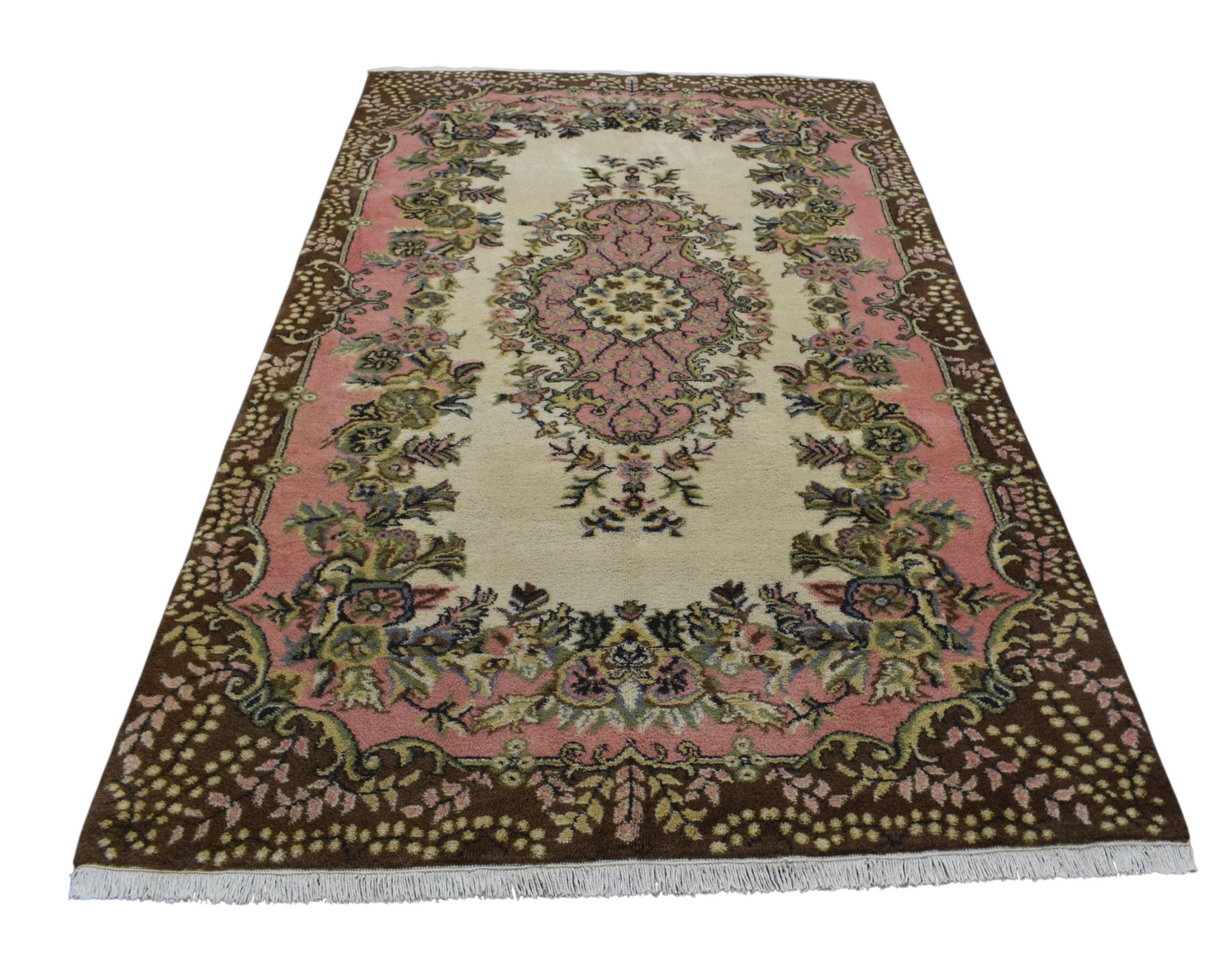 Kilim Antik El Dokuma Burdur Çiçekli Yün Halı 0449 - Yeni - Çok Renkli
