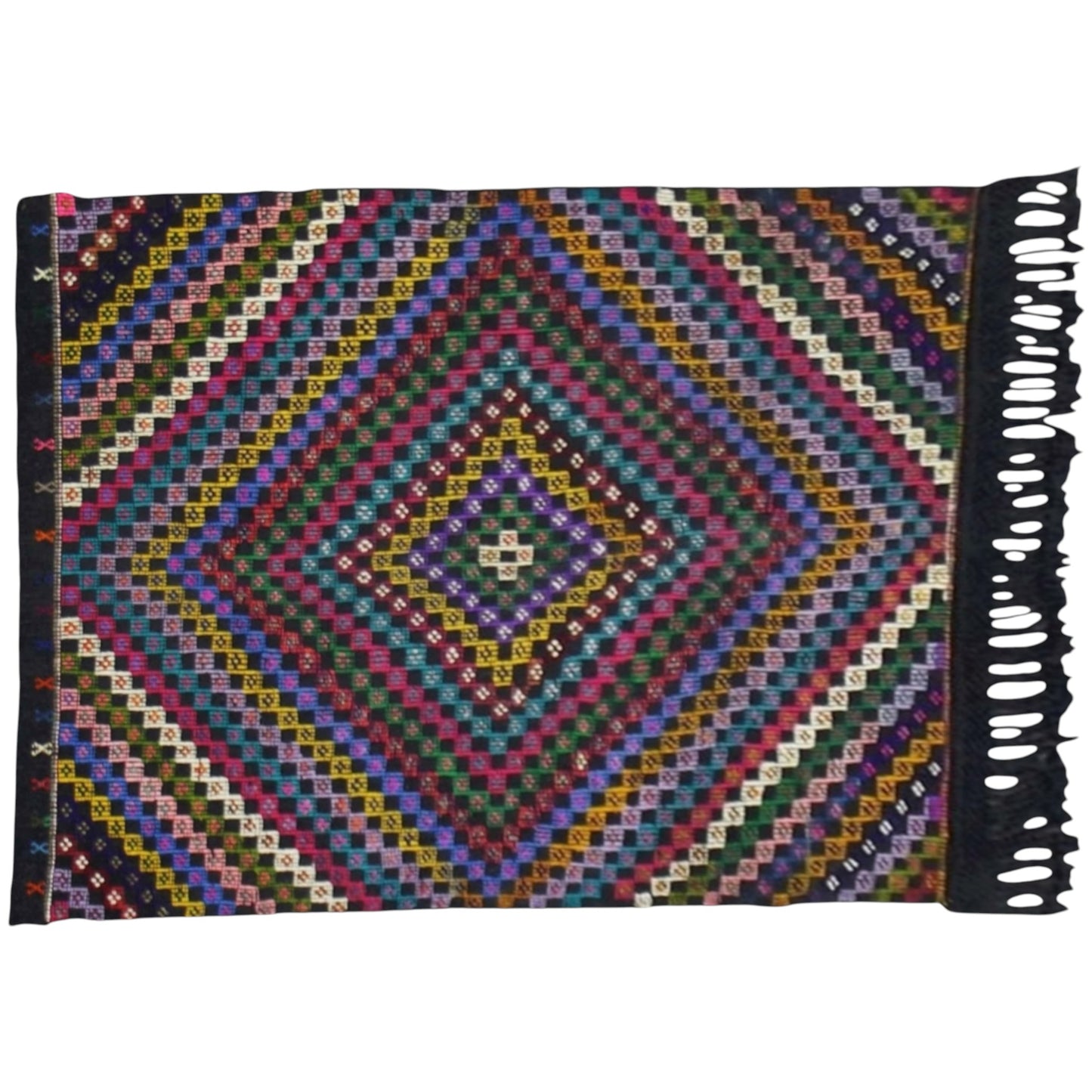 Kilim Antik El Dokuma Karapınar Yörük Pamuklu Kilim 0450 - Yeni - Çok Renkli