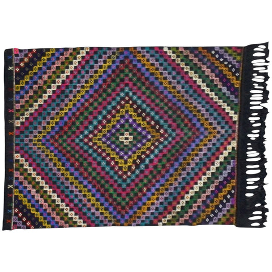 Kilim Antik El Dokuma Karapınar Yörük Pamuklu Kilim 0450 - Yeni - Çok Renkli