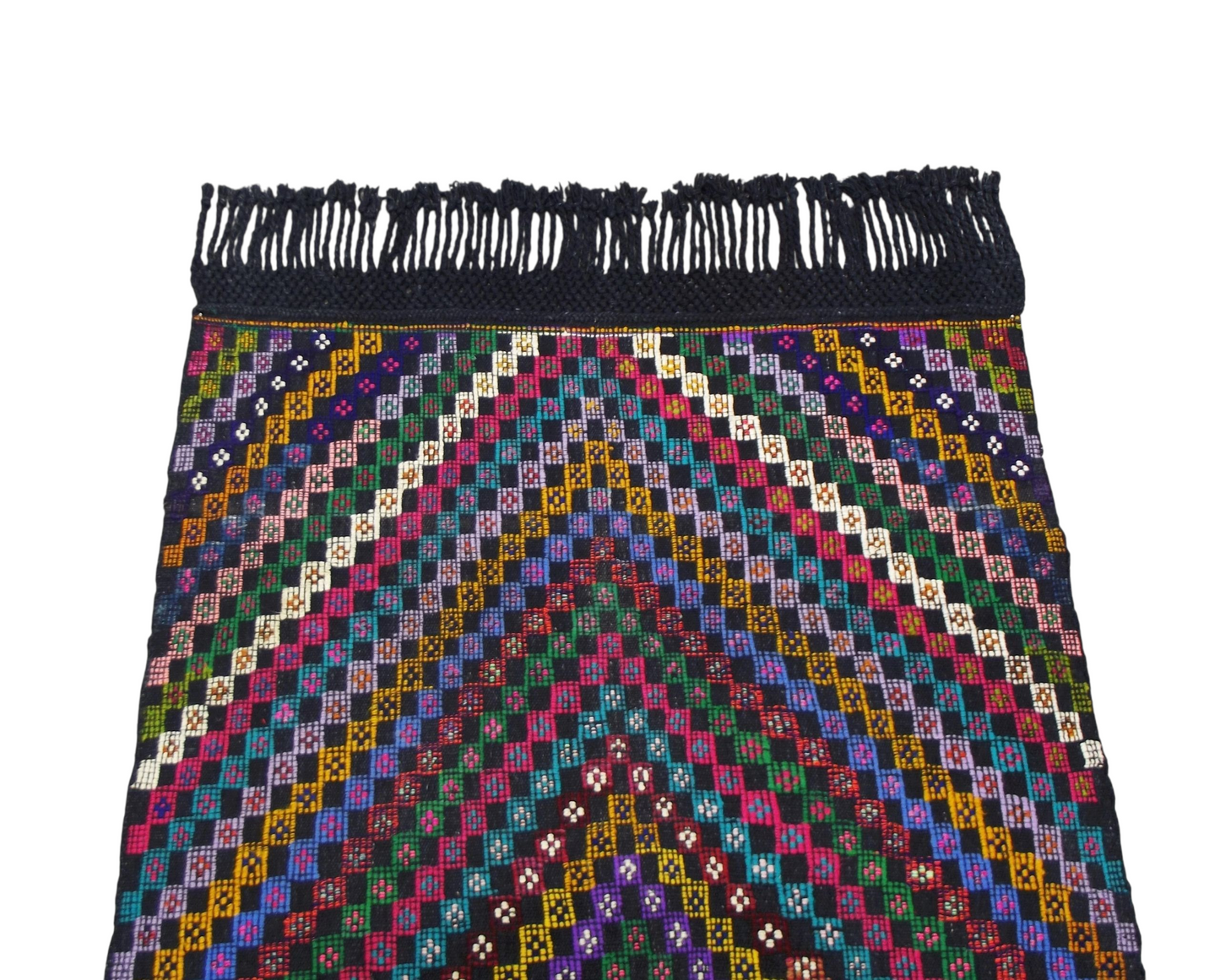 Kilim Antik El Dokuma Karapınar Yörük Pamuklu Kilim 0450 - Yeni - Çok Renkli