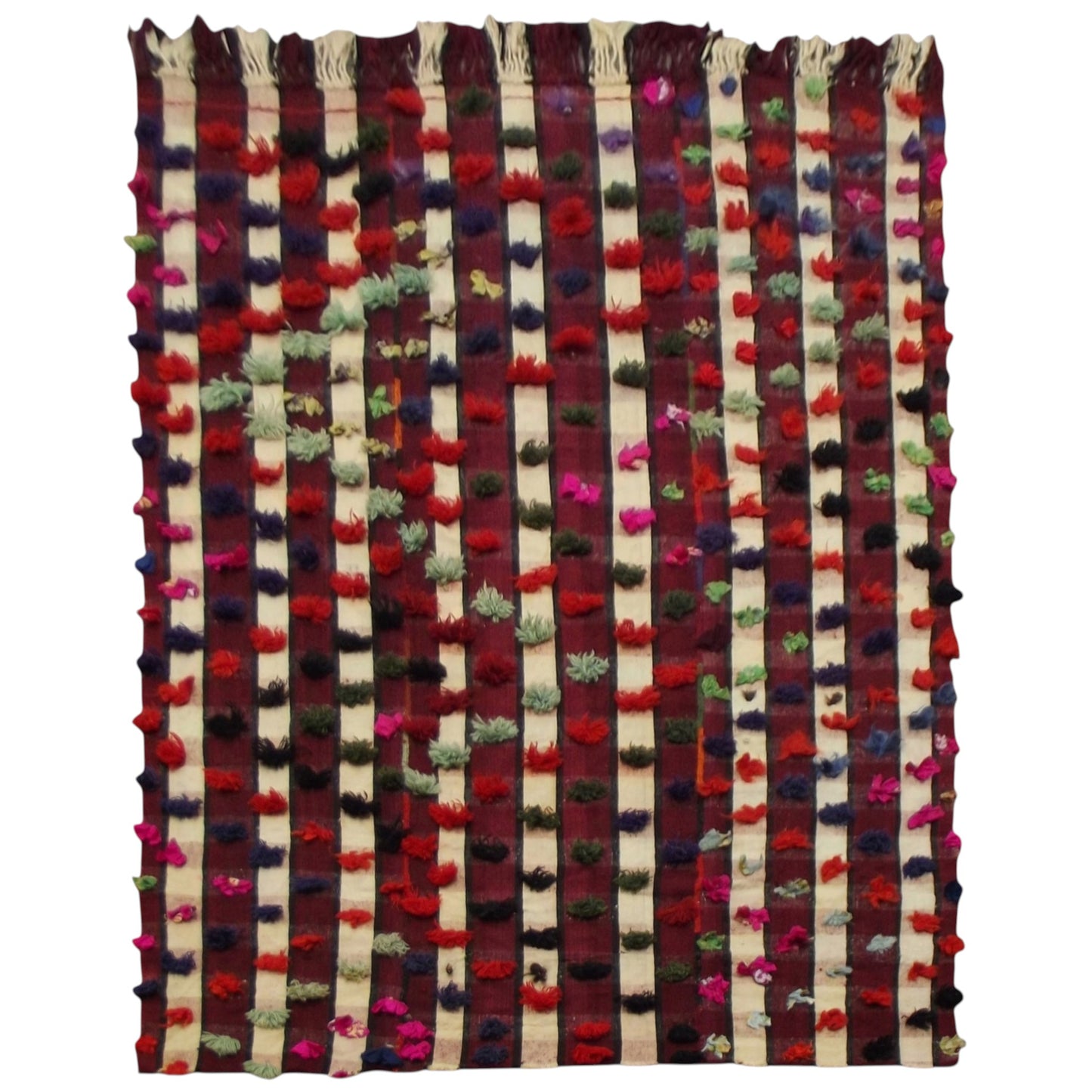 Kilim Antik El Dokuma Ekoseli Çukurova Yün Kilim 0453 - Yeni - Çok Renkli