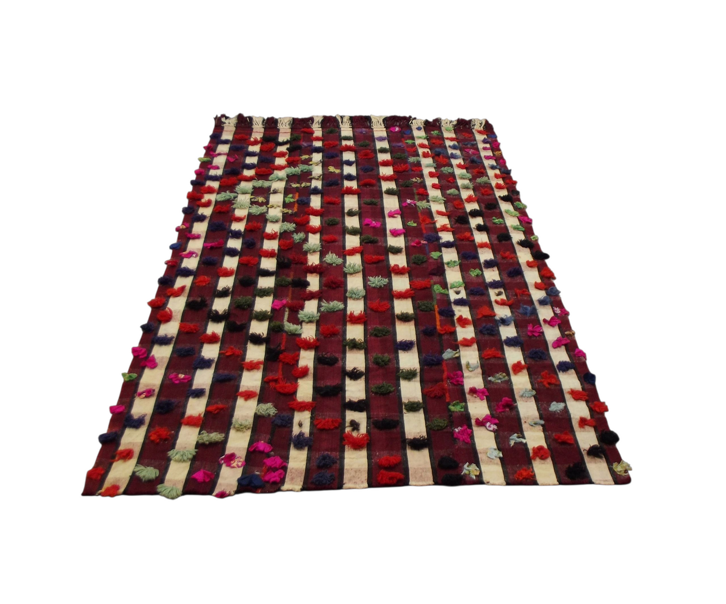 Kilim Antik El Dokuma Ekoseli Çukurova Yün Kilim 0453 - Yeni - Çok Renkli