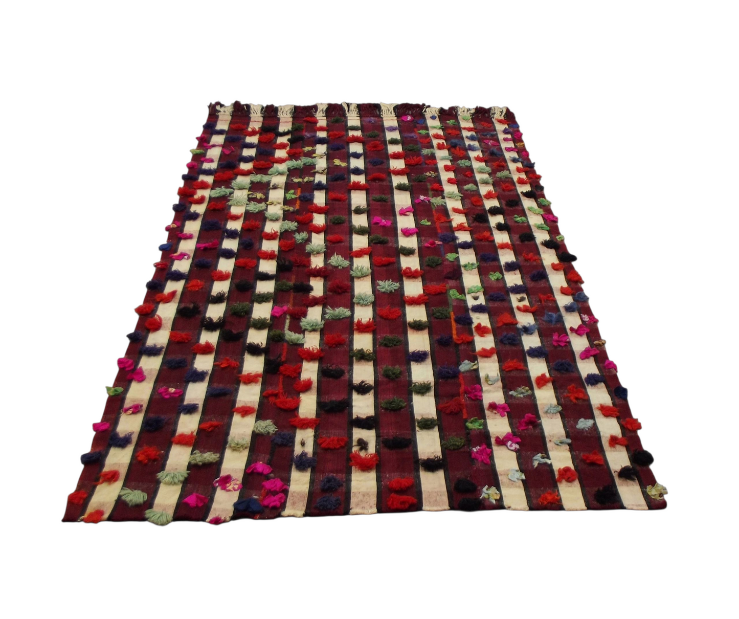 Kilim Antik El Dokuma Ekoseli Çukurova Yün Kilim 0453 - Yeni - Çok Renkli