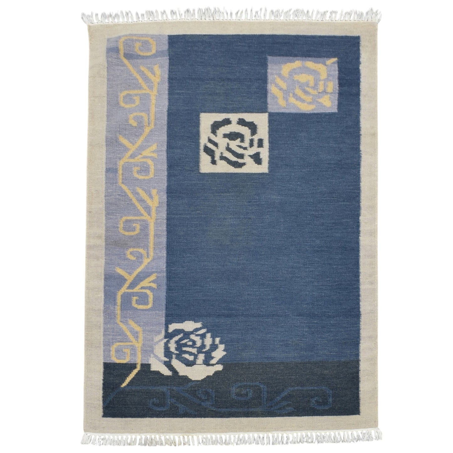 Kilim Antik El Dokuma Çiçekli Yün Kilim 0455 - Yeni - Çok Renkli