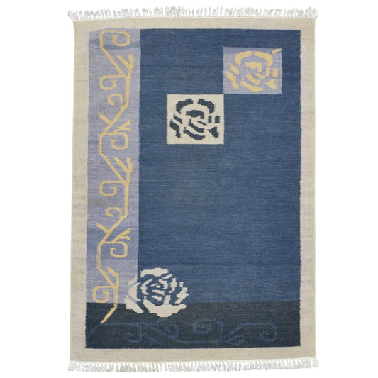 Kilim Antik El Dokuma Çiçekli Yün Kilim 0455 - Yeni - Çok Renkli