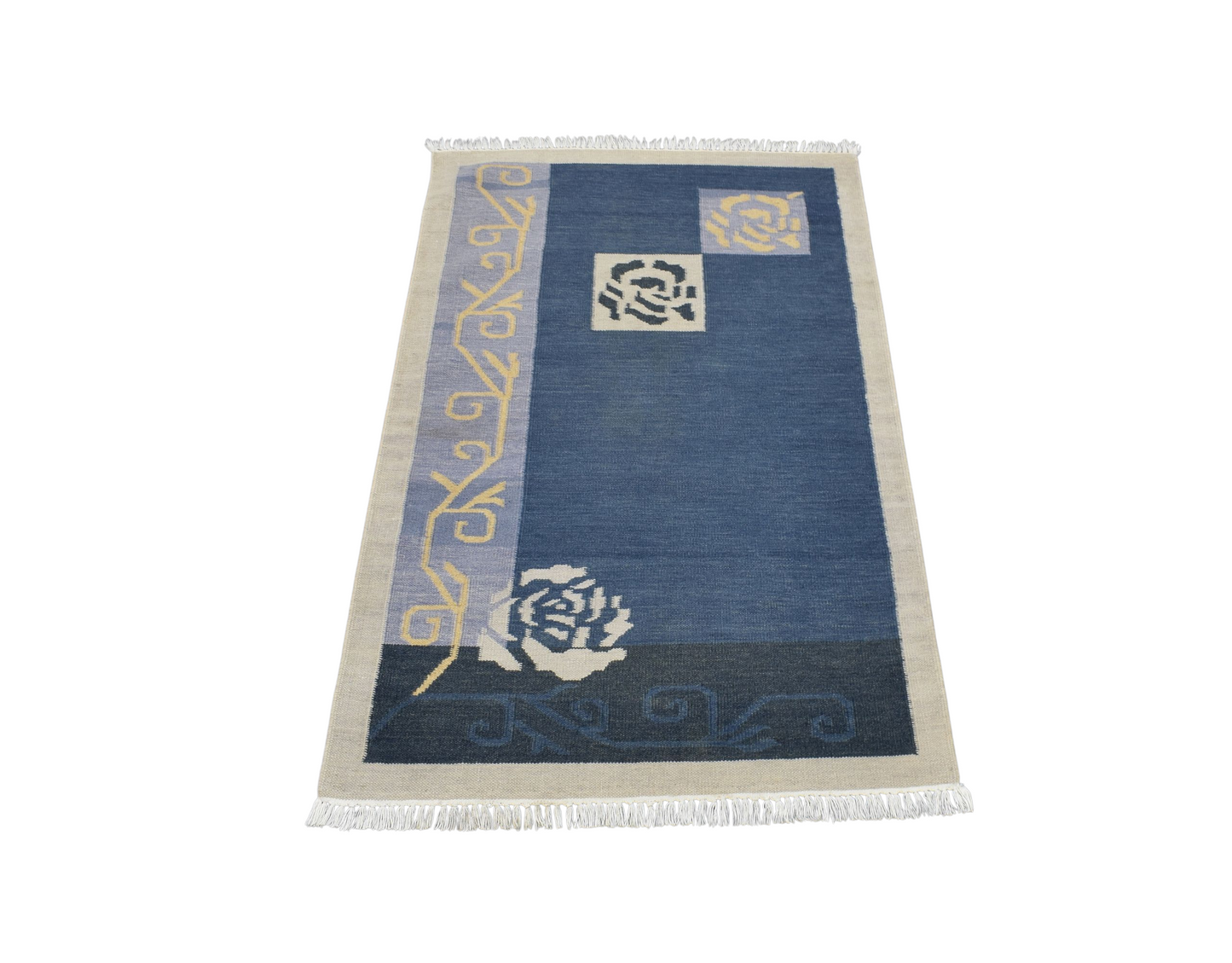 Kilim Antik El Dokuma Çiçekli Yün Kilim 0455 - Yeni - Çok Renkli