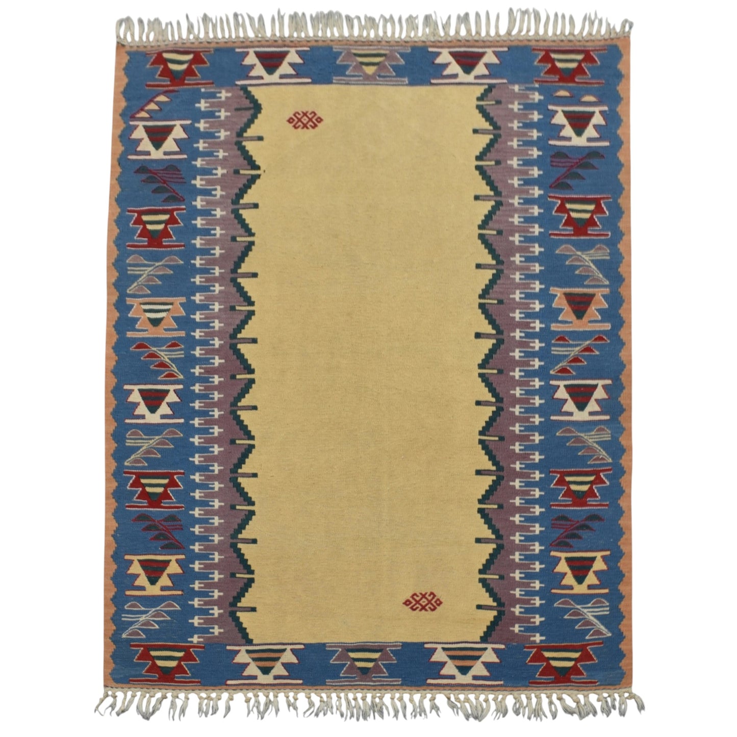 Kilim Antik El Dokuma İzmir Yün Kilim 0457 - Yeni - Çok Renkli