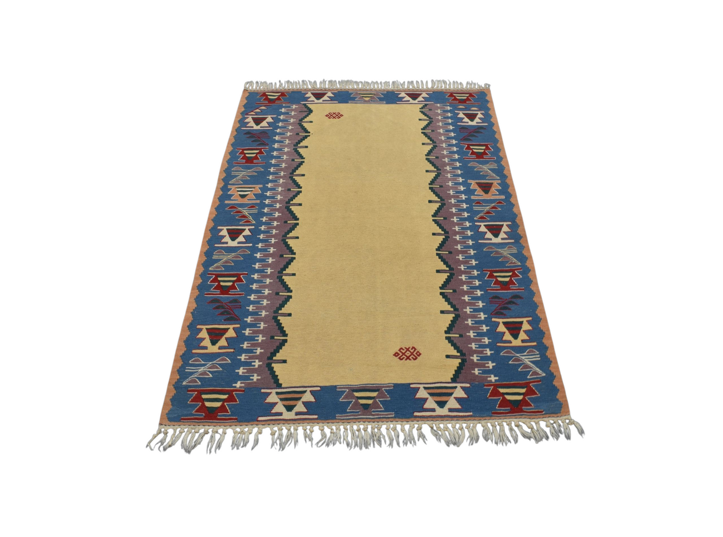 Kilim Antik El Dokuma İzmir Yün Kilim 0457 - Yeni - Çok Renkli