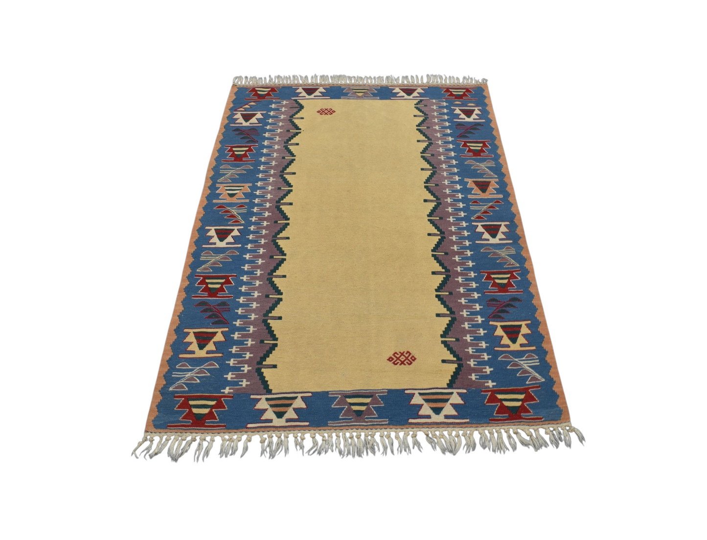 Kilim Antik El Dokuma İzmir Yün Kilim 0457 - Yeni - Çok Renkli